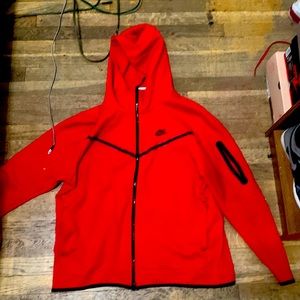 Red Nike tech hoodie size
